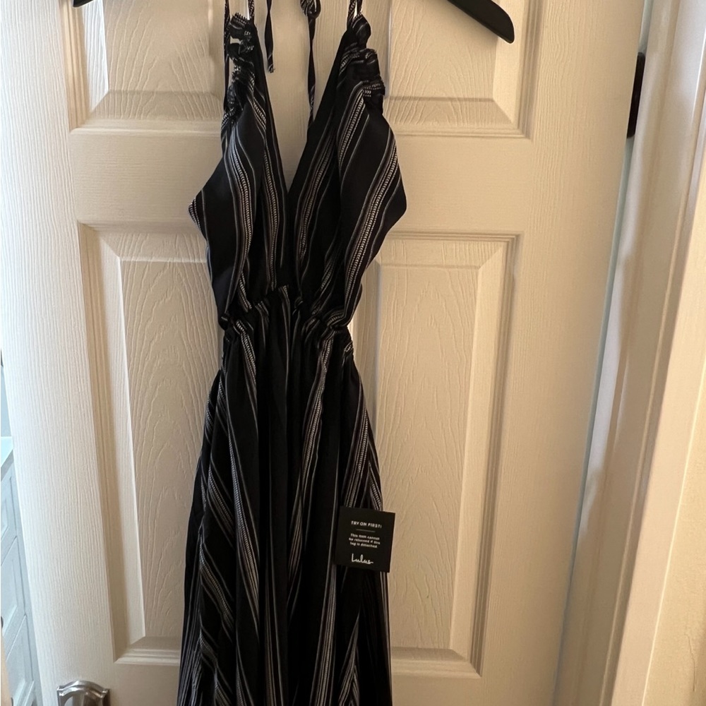 NWT Lulu Striped Halter Dress - Picture 3 of 8